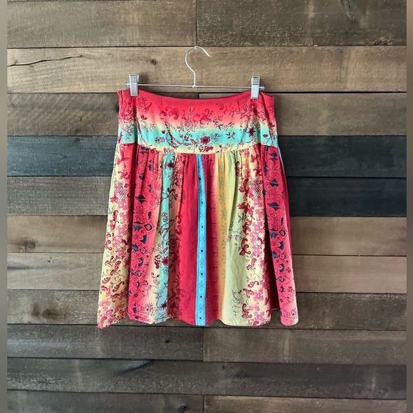 Y2K Sunset Patchwork Boho Skirt Festival Cottagecore Dream 100% Cotton Size 8 - Picture 9 of 10